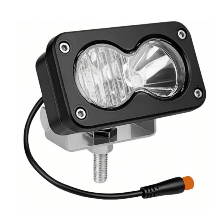 JC Trail Series LED light kit — twin-lens pod with clear combo lens and weatherproof connector